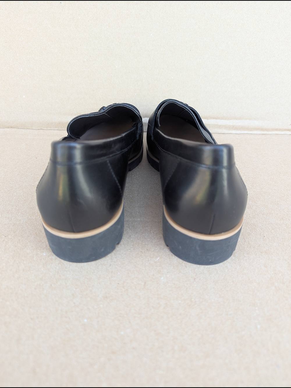 kate Spade Kalina Tassel Loafers Flats Leather Platform Women's 10M Black - Picture 4 of 11
